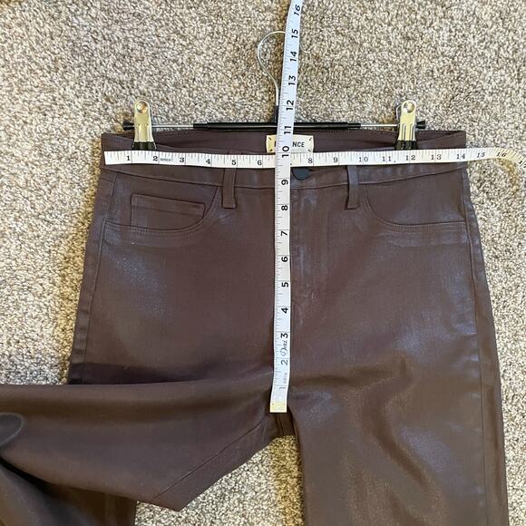L'AGENCE Piper High Rise Skinny Jean in Espresso Coated Brown Size 29 - Picture 7 of 9